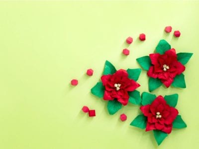 Hacer Poinsettias con papel: Cómo hacer flores de papel navideñas